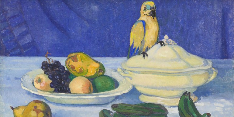 © Stillleben mit Früchten und Papagei, 1910 (Detail) © Broncia Koller Pinell